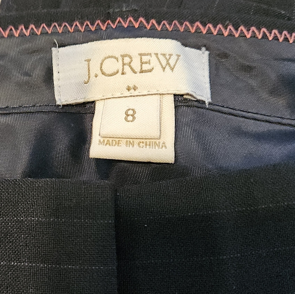 J Crew Black Pinstripe Dress Pant - Picture 2 of 3